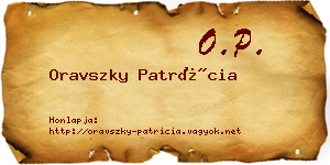 Oravszky Patrícia névjegykártya